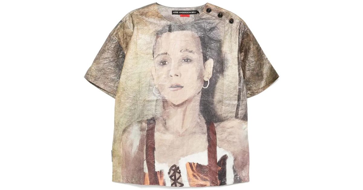 ANDERSSON BELL Remy Printed Tyvek T-Shirt in Natural | Lyst