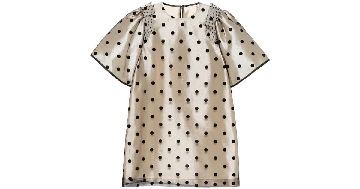 Parlor Dress Code Parlor Robe Mi-Longue À Manches Bouffantes in White | Lyst