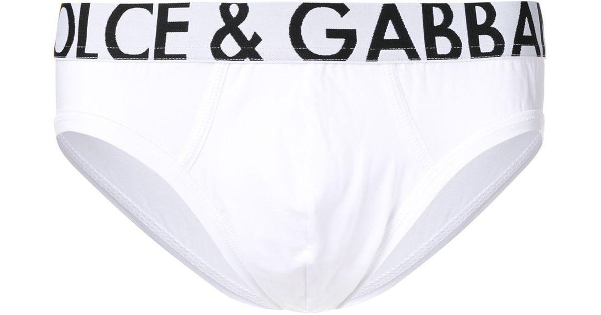 Dolce And Gabbana Cotton Logo Band Briefs In White For Men Lyst 