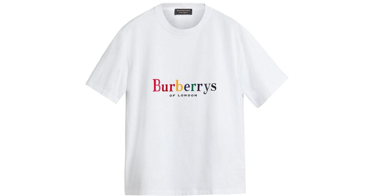 Burberry Reissued 1995 Rainbow Logo T-shirt in White for Men | Lyst  Australia