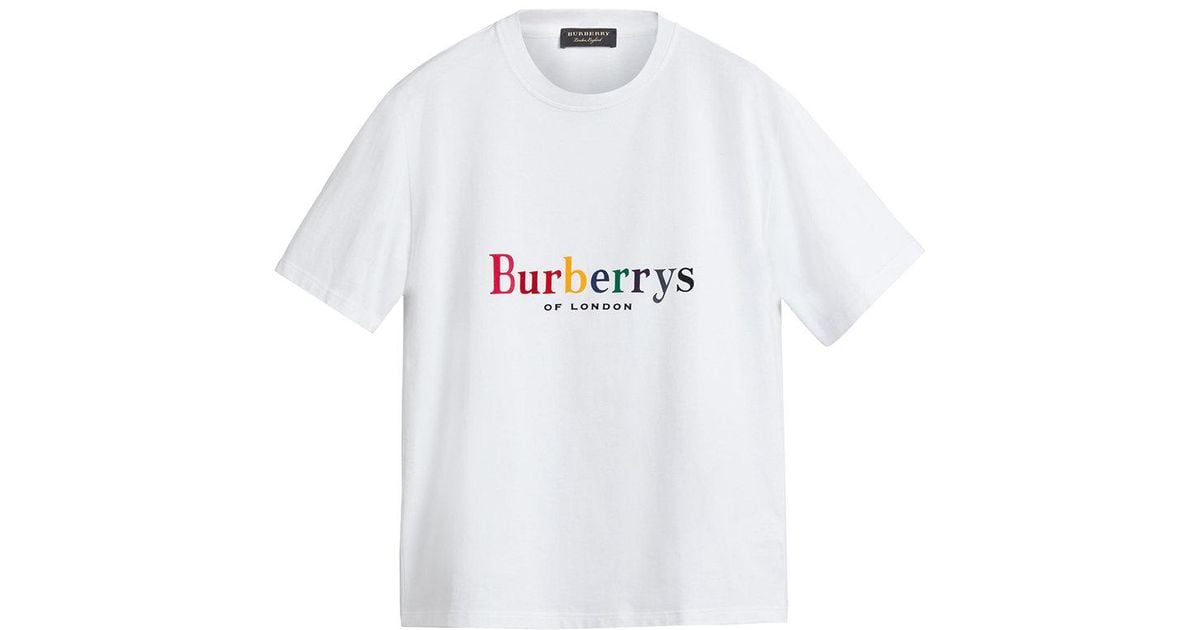 Burberry Reissued 1995 Rainbow Logo T-shirt in White for Men | Lyst UK