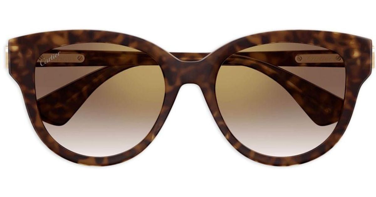 Cartier TortoiseShell CatEye Frame Sunglasses in Brown Lyst UK