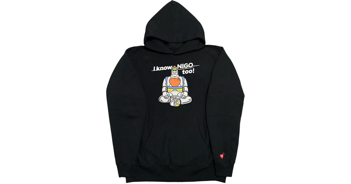 Human Made X I Know Nigo Too Graphic-Print Hoodie in Black for Men 