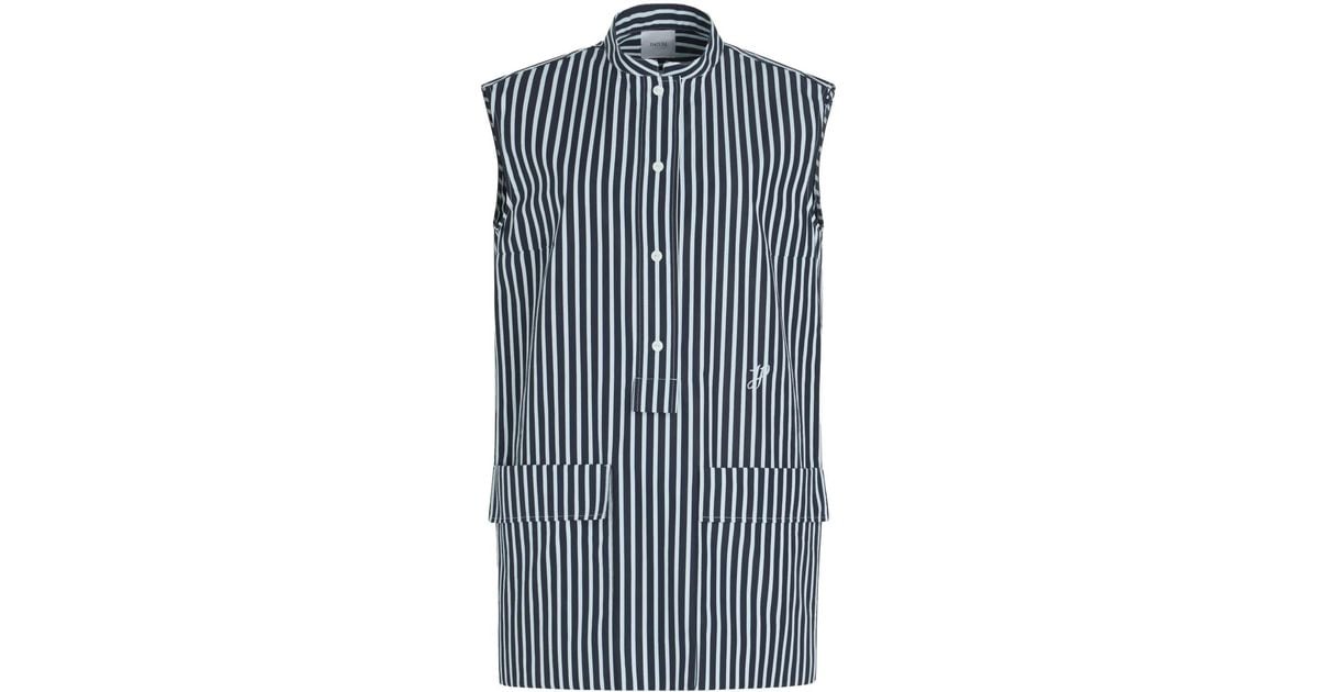 Patou ストライプ ミニシャツドレス ブルー | Lyst Patou ストライプ ミニシャツドレス ブルー | Lyst