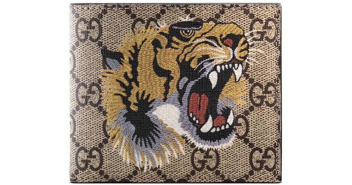 Gucci GG Supreme Tiger Bi-Fold Wallet (SHF-bb3WoH) – LuxeDH