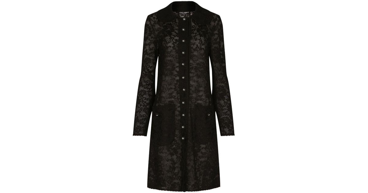 Dolce & Gabbana Lace-stitch Dg Jacket in Black | Lyst