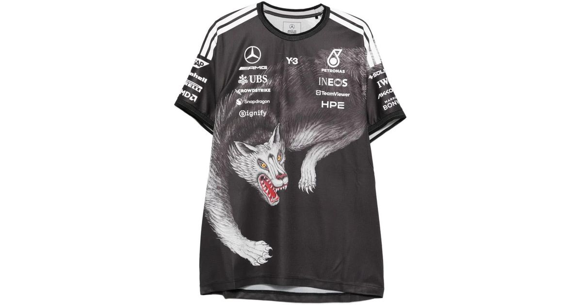 Y-3 X Mercedes-Amg Petronas F1 Print-Detail T-Shirt in Black for 