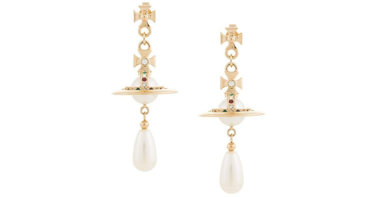 Vivienne Westwood Pearl Drop Earrings in Metallic Lyst Australia