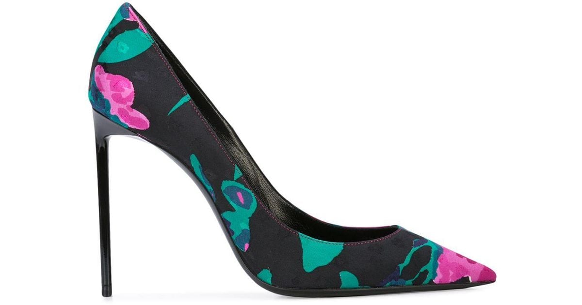 Saint Laurent Leather Zoe Floral Print 