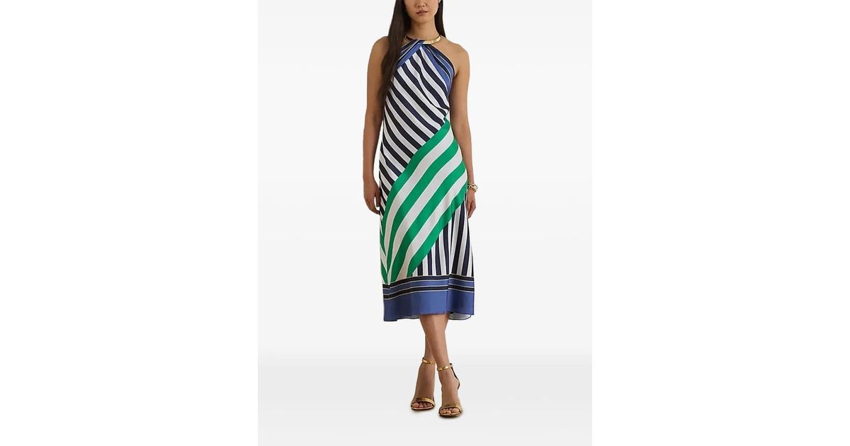 ralph lauren striped halter dress Striped Twill Halter Cocktail Dress