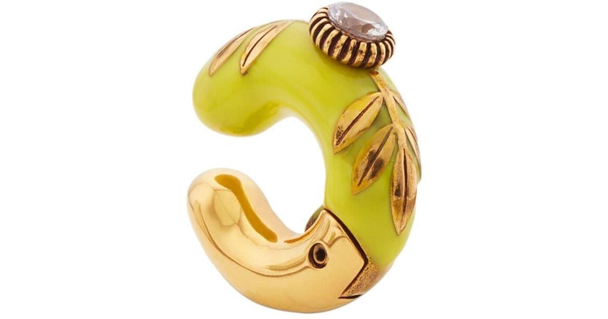 Fendi Embellished Ear Cuff in Yellow Lyst