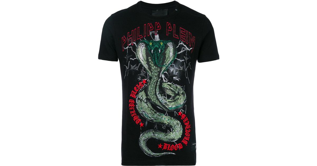 Philipp Plein Cotton Rhinestone Serpent 