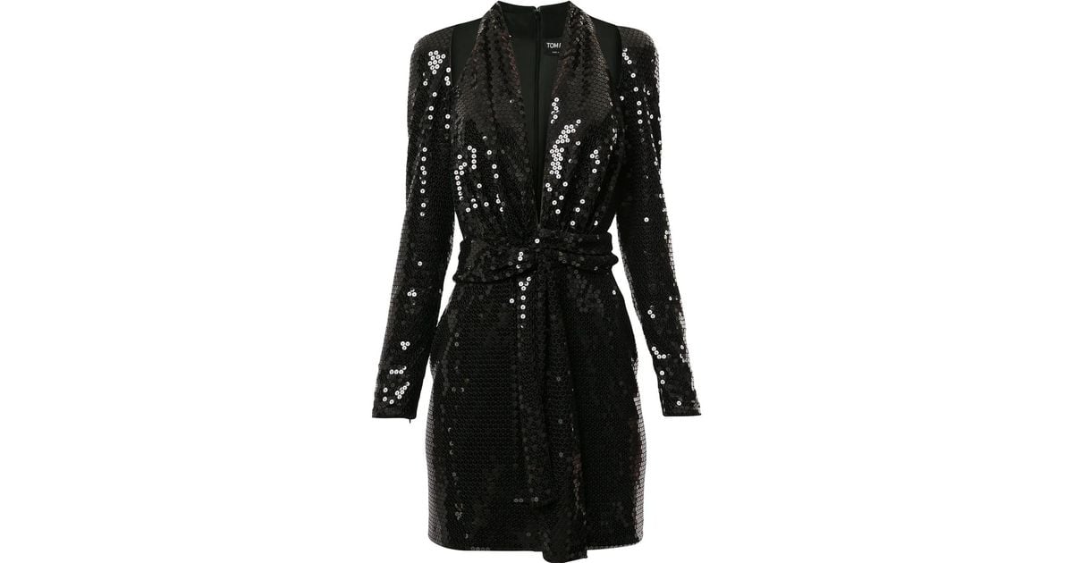 tom ford black sequin dress Tom Ford ** RUNWAY iconic Molly Sequin dress Small Size 40