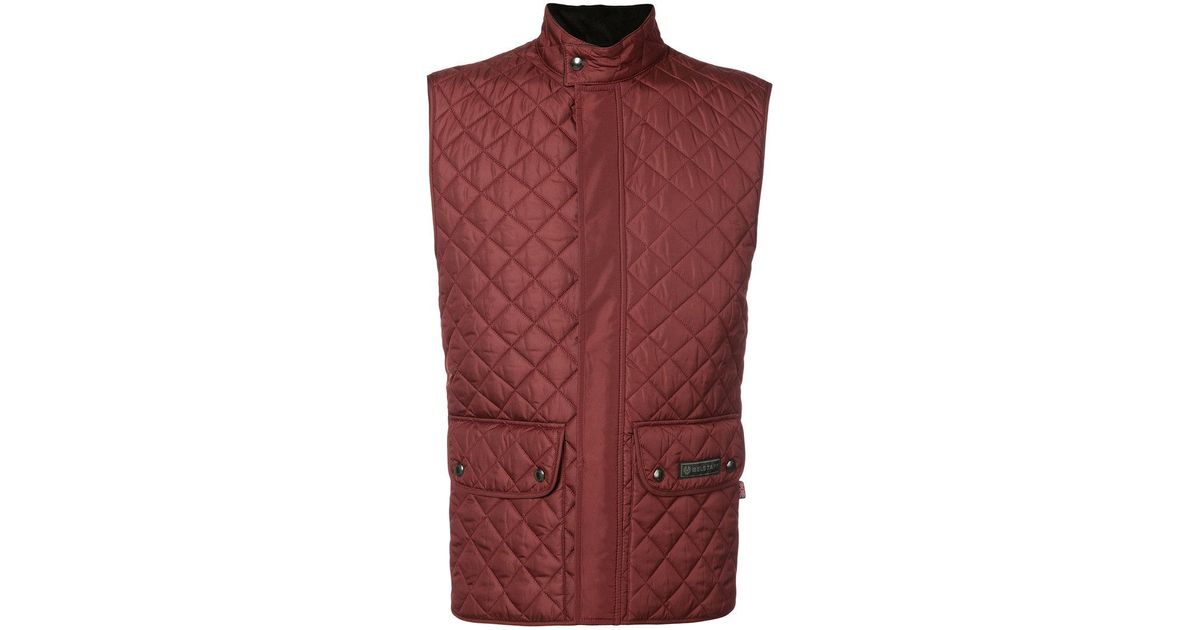 Belstaff Quilted Vest in Red for Men Lyst