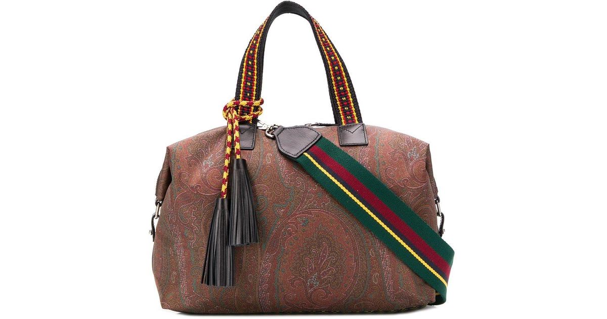 paisley print tote bag