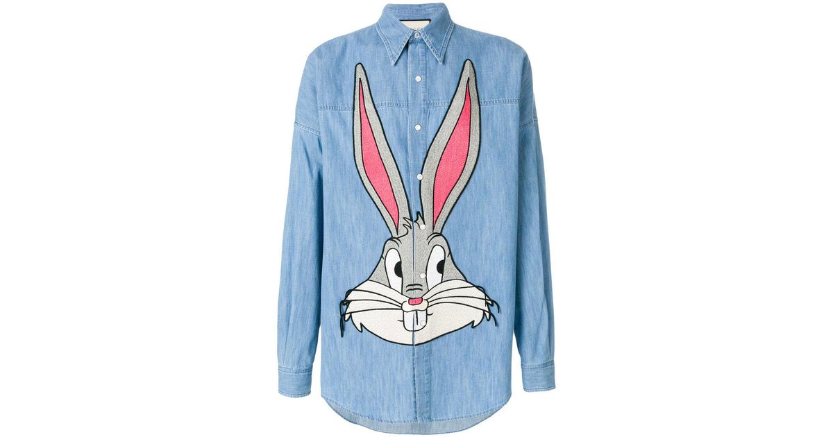 gucci bugs bunny denim shirt
