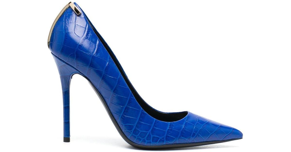 Tom Ford Crocembossed Leather Pumps in Blue Lyst