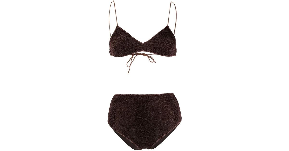 Oséree Lumiere Bra High Waisted in Brown | Lyst