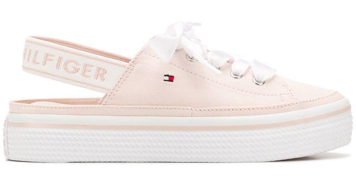 Zapatillas con talón abierto Tommy Hilfiger de Algodón de color Rosa | Lyst