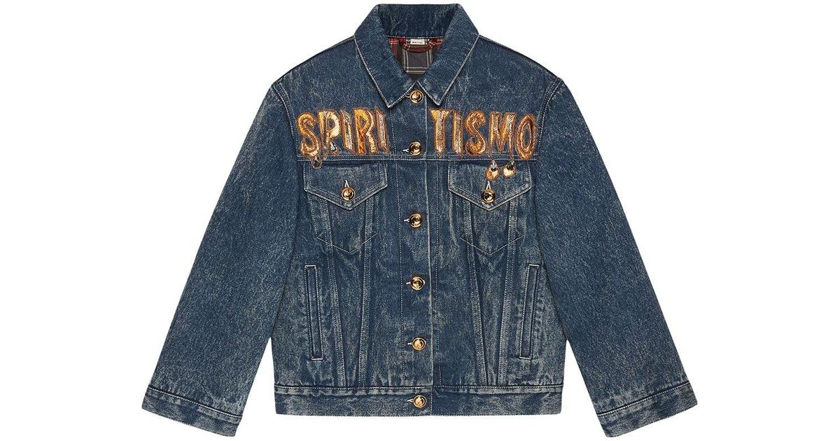 Giacca denim 'Spiritismo' di Gucci in Blu | Lyst