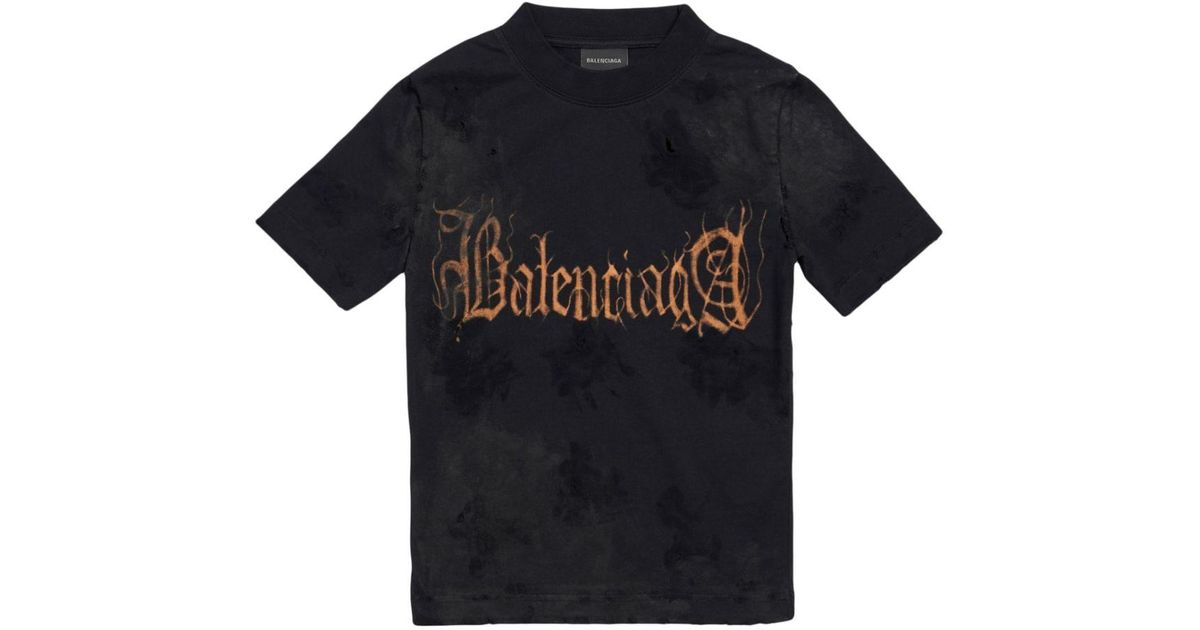 Balenciaga Heavy Metal-artwork Cotton T-shirt in Black | Lyst
