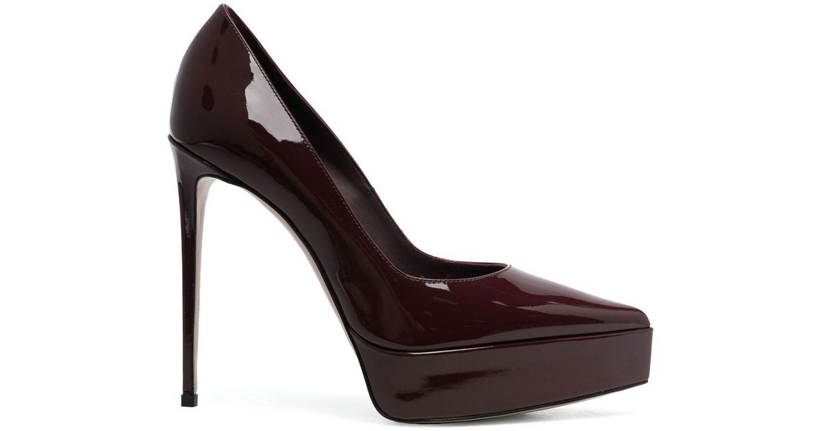 Le Silla Leather Uma Platform Pumps in Red (Brown) | Lyst