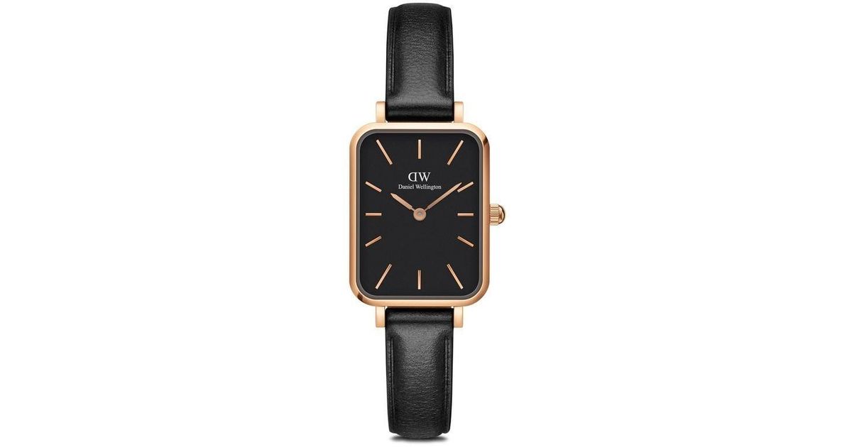Reloj Daniel Wellington Quadro Pressed Sheffield Para Mujer Dorado,  Esfera Cuadrada Negra