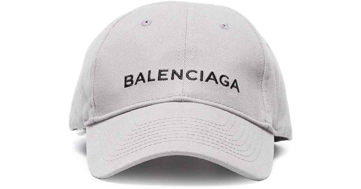 Balenciaga Grey Cap With Black Logo in Gray | Lyst