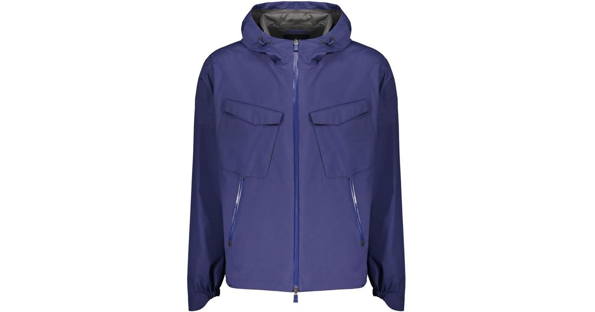 Herno Hooded Jacket in Blue for Men | Lyst