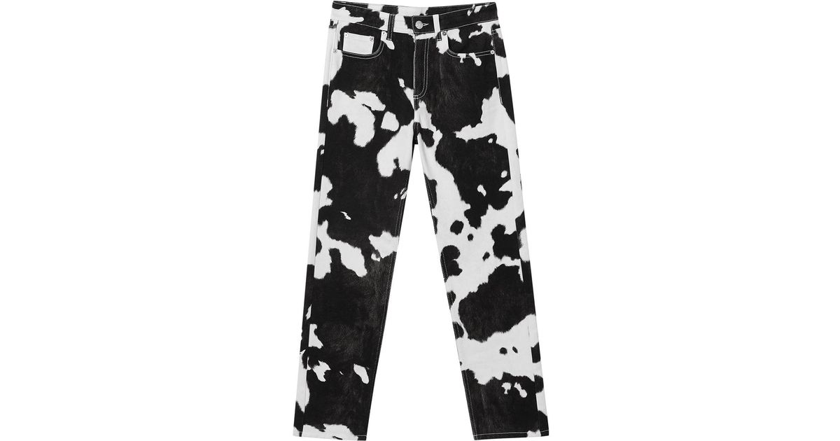 Burberry Straight Fit Cow Print Jeans in Black Lyst Australia