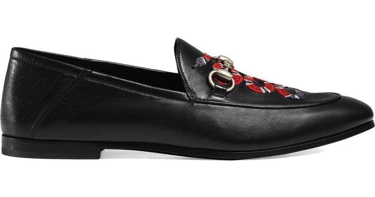 leather loafer with kingsnake