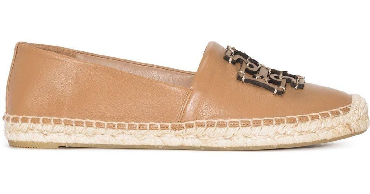 Tory Burch Ines Leather Espadrilles in Natural | Lyst UK