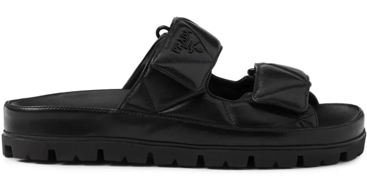 Farfetch Prada Quilted Leather Slides Prada 65mm Quilted Platform