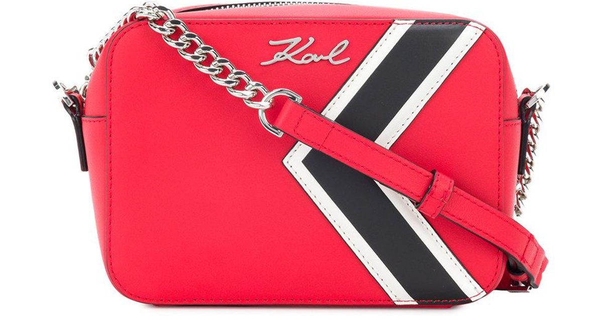 Karl Lagerfeld Leather K/stripes Camera Bag in Red Lyst