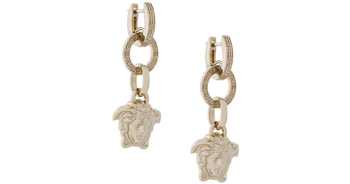 silver versace earrings