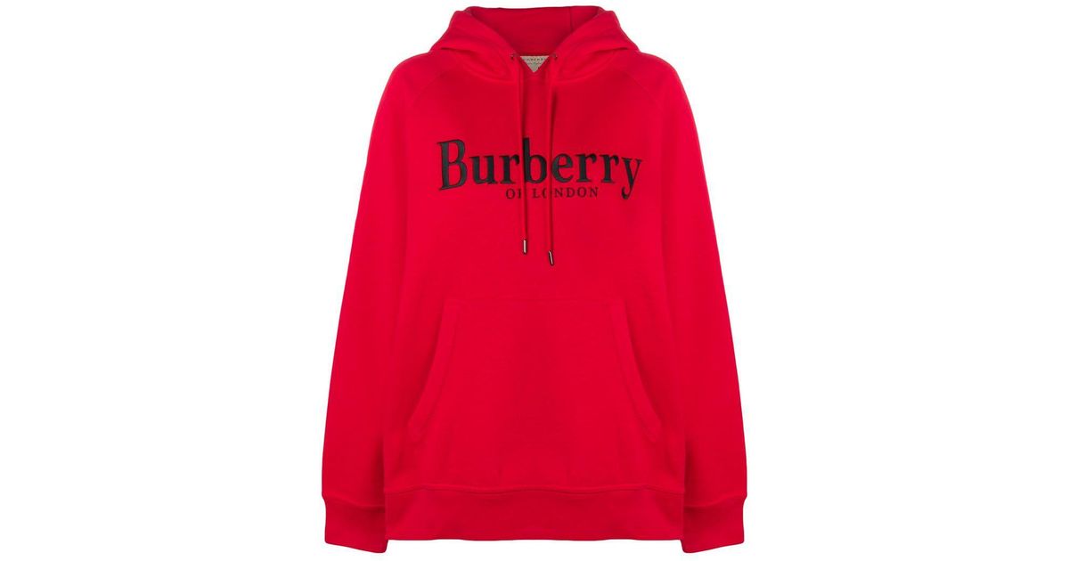burberry red hoodie