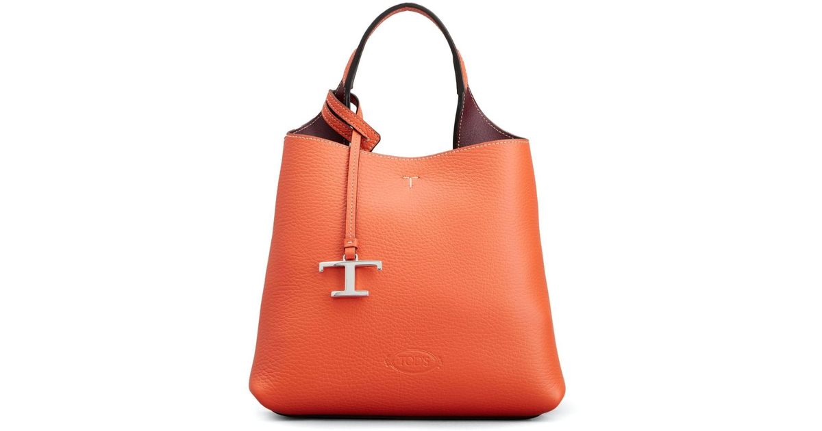 Tod's - di Bag in Leather Mini, Orange, - Bags