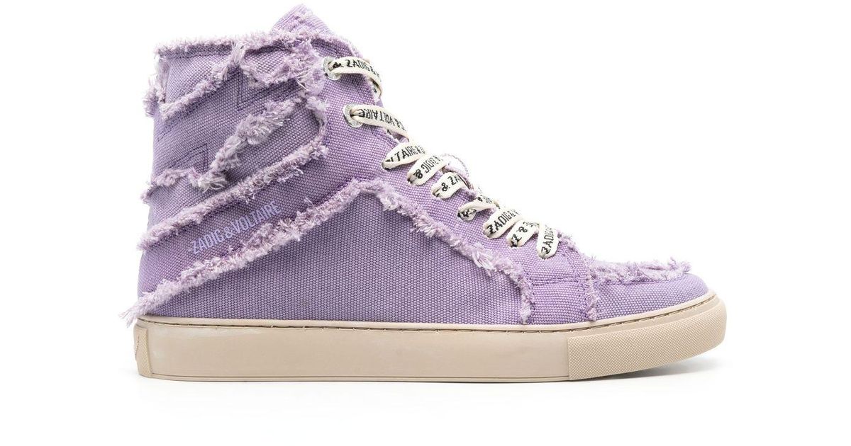 Zadig & Voltaire Flash Canvas High-top Sneakers in Purple | Lyst