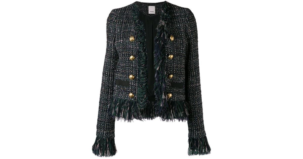 frayed edge tweed jacket