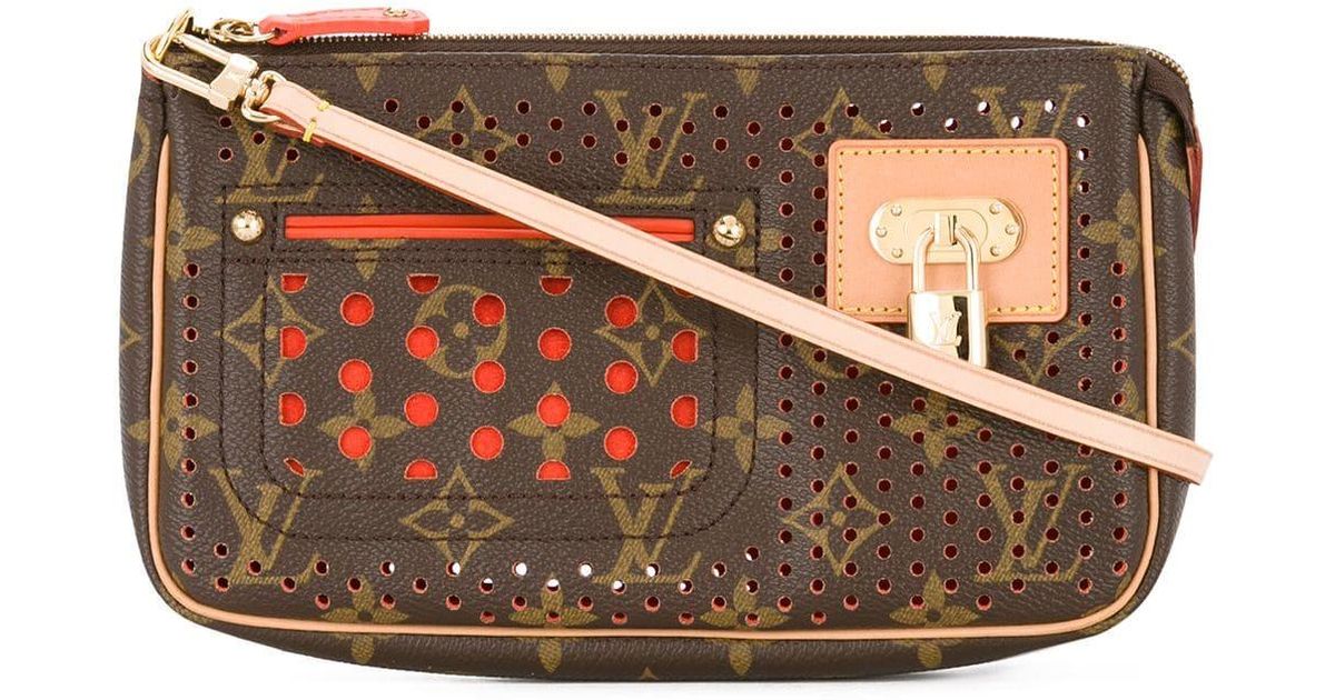 Louis Vuitton Pre-Owned Geperforeerd Detail in het Bruin | Lyst NL
