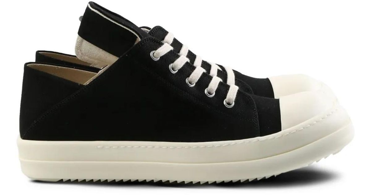 関税送料無料【RICK OWENS】BLACK COTTON SNEAKERS Buy Rick Owens DRKSHDW Gethsemane Cotton Low 'Triple Black