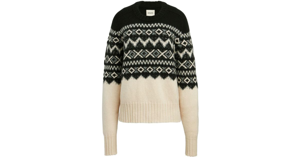 Khaite Fair-isle Cashmere Sweater in Black | Lyst Canada