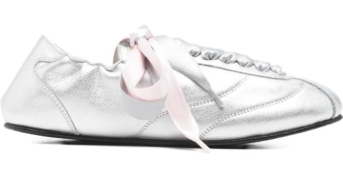 Repetto Ribbon Lace Sneakers in White | Lyst