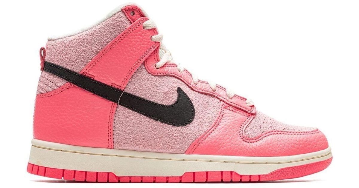 Nike Leather Dunk High Sneakers in Pink Lyst
