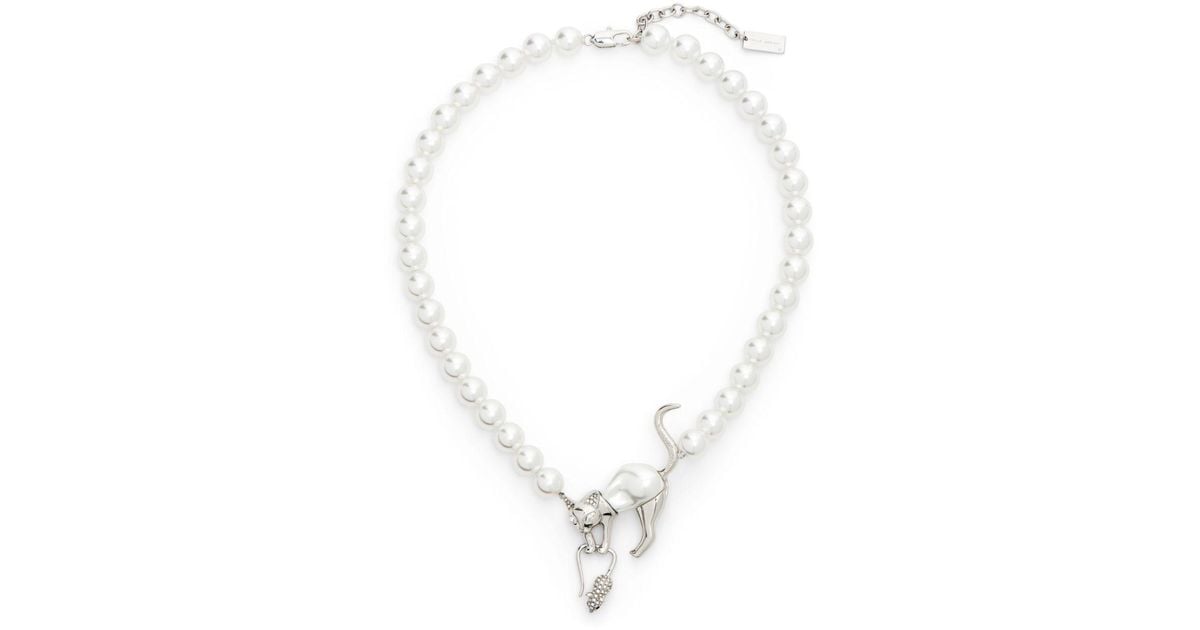 Marc Jacobs The Cat And Mouse Necklace in White | Lyst