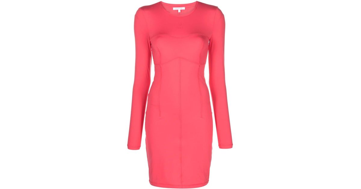 Patrizia Pepe Exposed Stitching Fitted Dress in Pink | Lyst