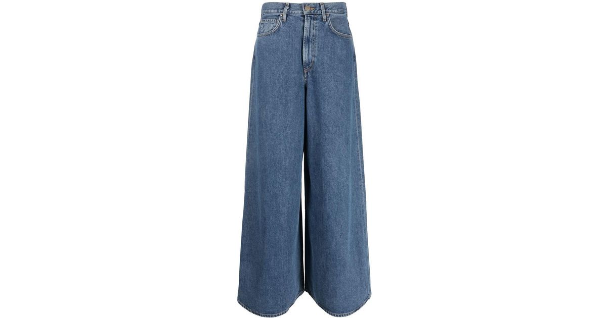 Goldsign Gaucho High-rise Wide-leg Jeans in Blue | Lyst
