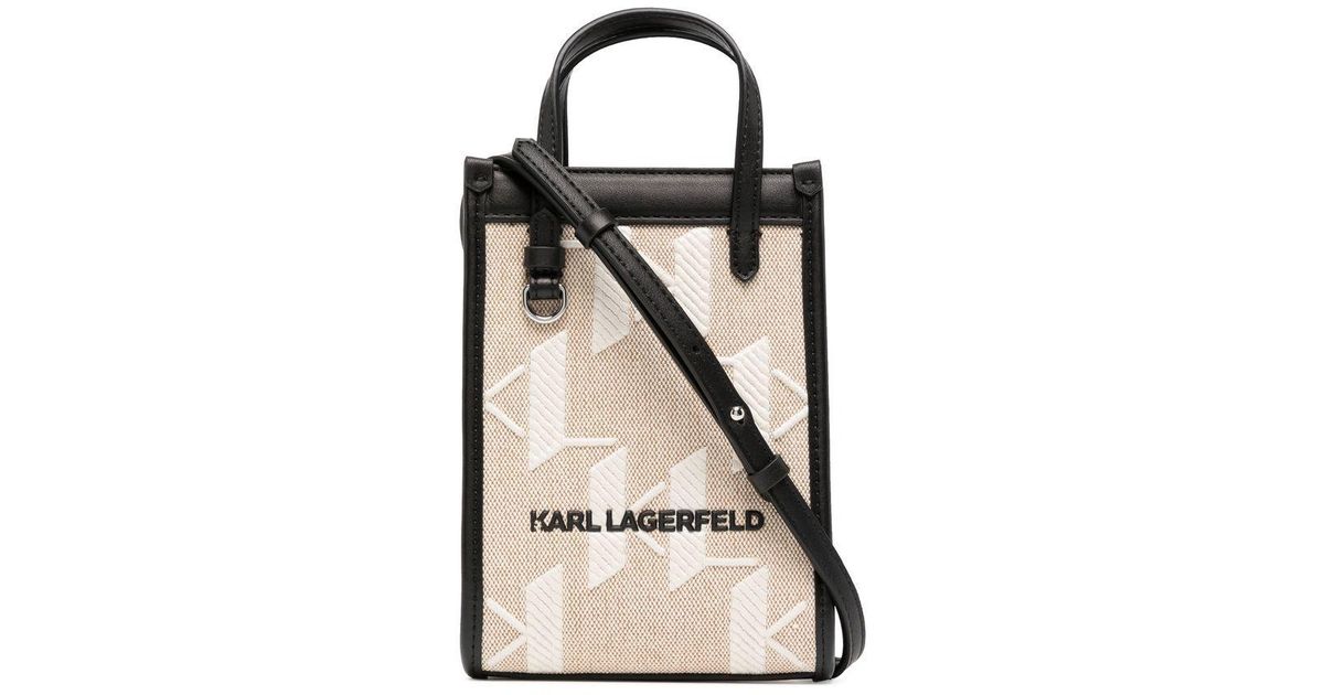Karl Lagerfeld K/skuare Embroidered Mini Bag in Black Lyst Canada