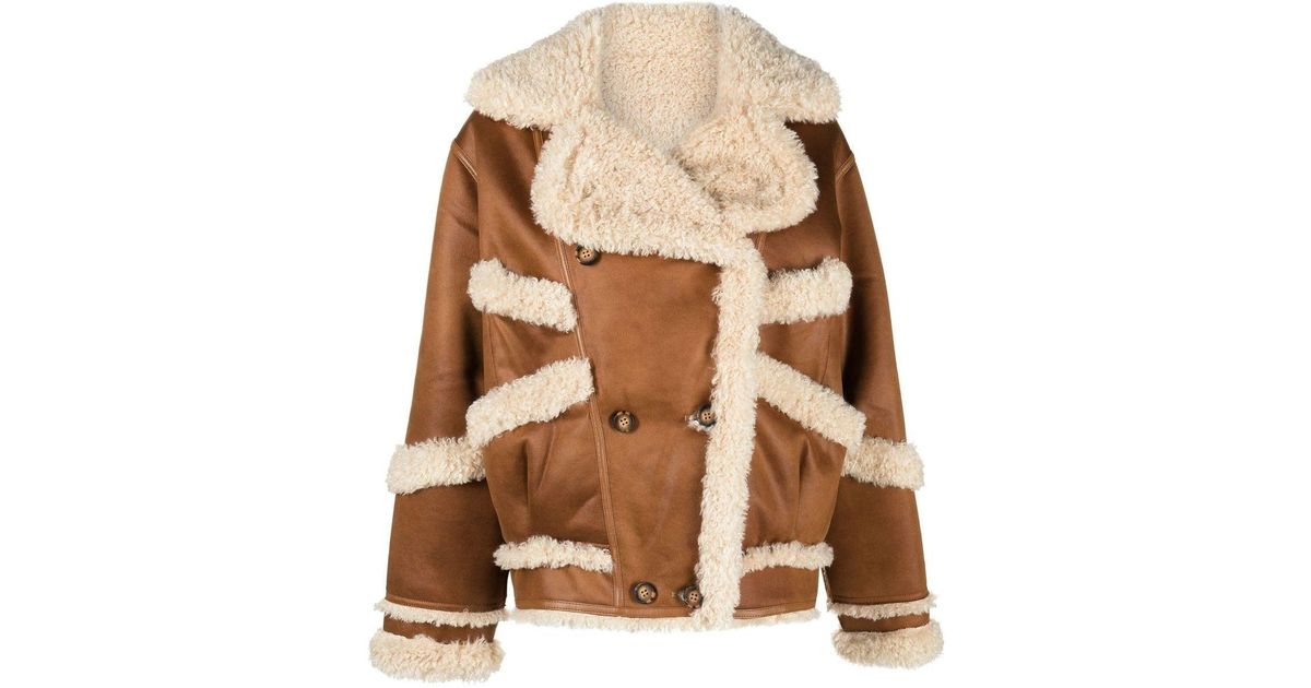 Urbancode Reversible Brushed Short Coat in Brown Lyst