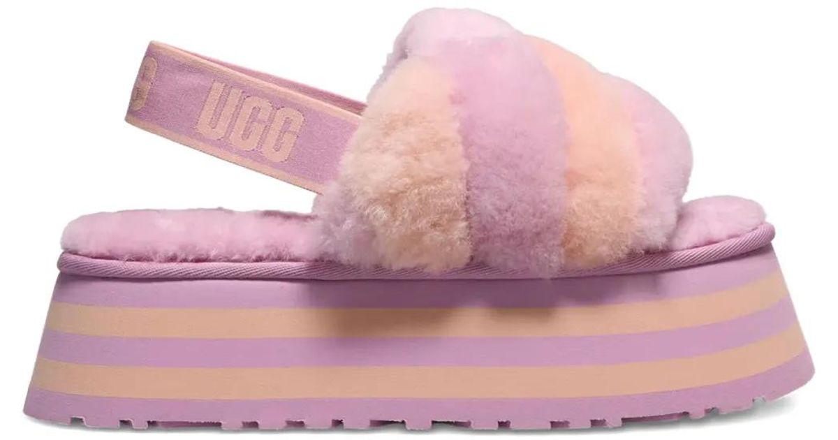 UGG Disco Stripe Slides in Pink | Lyst